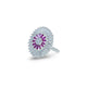 Elegant silver ring featuring purple stones, perfect for young girls