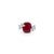 Red Gemstone with Butterfly Design Silver Ring