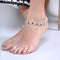 Luxurious Silver Anklet with Bold Square-Shaped Stone Detail