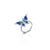 Elegant blue butterfly ring in sterling silver