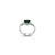 Sterling Silver Emerald Heart Design Ring