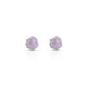 Silver earrings in a rose shape featuring rich purple color