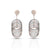 Layered Teardrop Silver Dangle Earrings with a Unique Textured Pattern