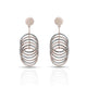 Layered Teardrop Silver Dangle Earrings with a Unique Textured Pattern