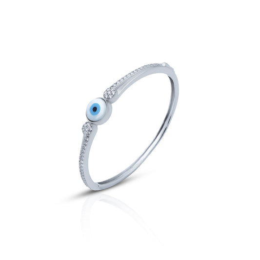 Sparkling silver bracelet with evil eye protection