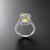 Sterling Silver Yellow Square Shape Ring for Girls