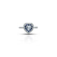 Stunning sterling silver heart-shaped ring featuring blue and white stones, perfect for expressing love.