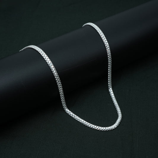 Men’s Flat Silver Chain Bold Smooth Finish