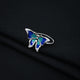 Stylish sterling silver ring adorned with a blue butterfly motif