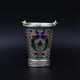 Beautifully Crafted Peacock Design Silver Bucket for Worship