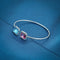 Pink and Blue Gemstone Silver Kada for Girls