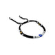 Square Blue Evil Eye Silver Dhaga Payal with Beads