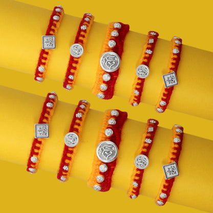 Divine Ganpati Silver Rakhi (combo)