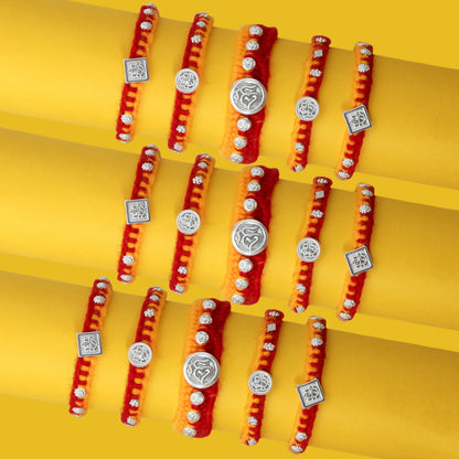 Divine Ganpati Silver Rakhi (combo)