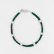 Stylish silver bracelet for boys featuring green and silver beads