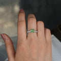 Silver Ring Large Diamond Cut Center Stone