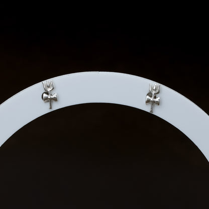Silver Trishul Damru Divine Stud Earrings