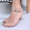 Stylish Silver Anklet with Elephant Bud Links and Diamond Accents