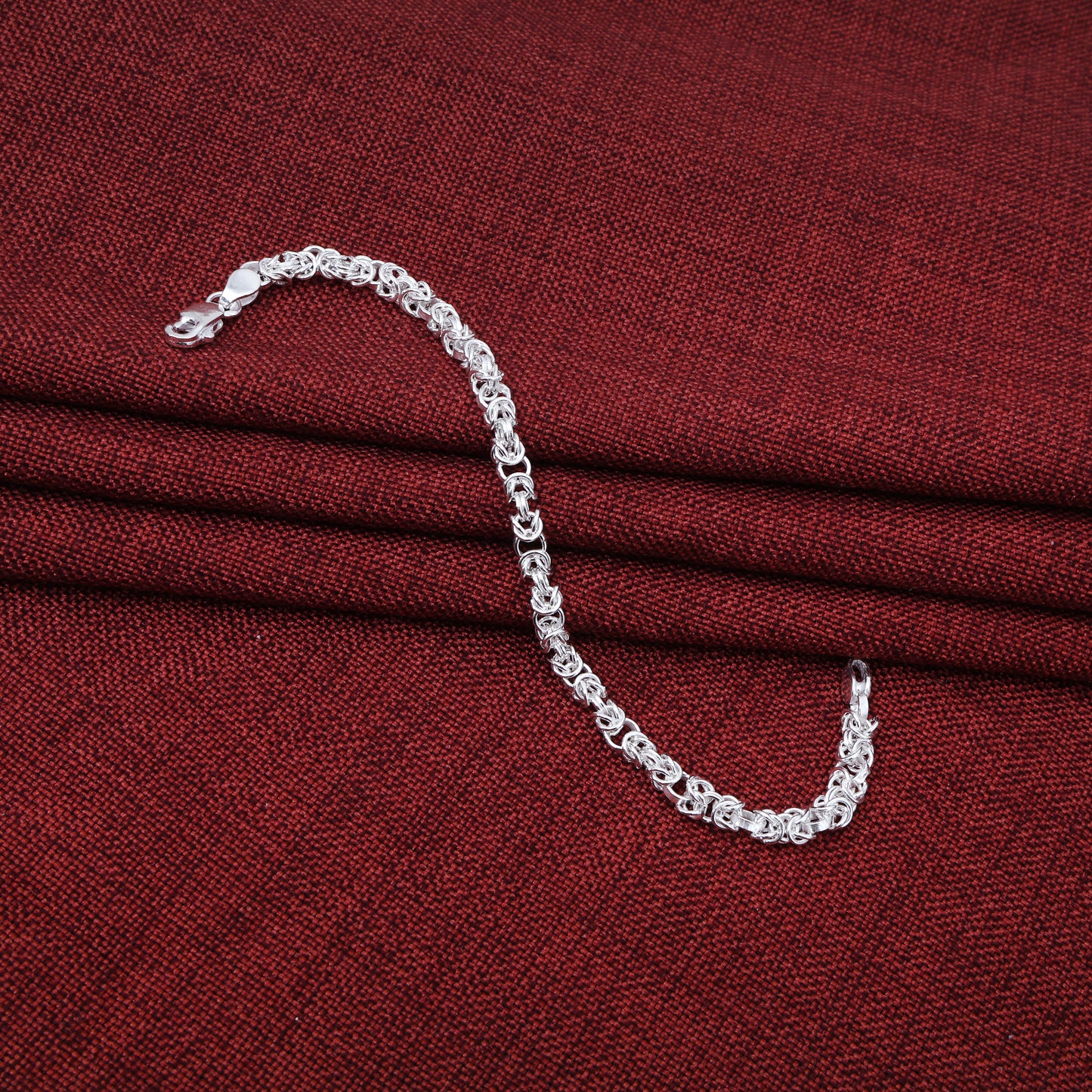 Expensive Braided Mens Silver Chain Bracelet