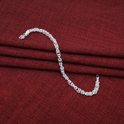 Expensive Braided Mens Silver Chain Bracelet