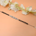Stylish Silver Bracelet with White Stones – Mangalsutra Design for Women
