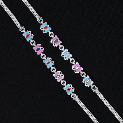 Elegant silver anklet featuring a graceful butterfly design for a refined and stylish appearance