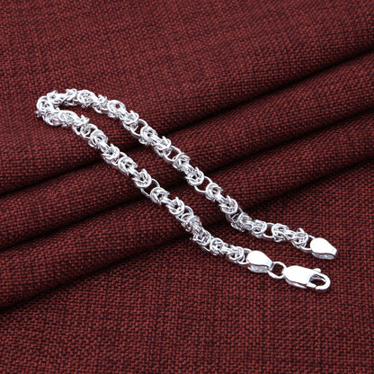 Expensive Braided Mens Silver Chain Bracelet