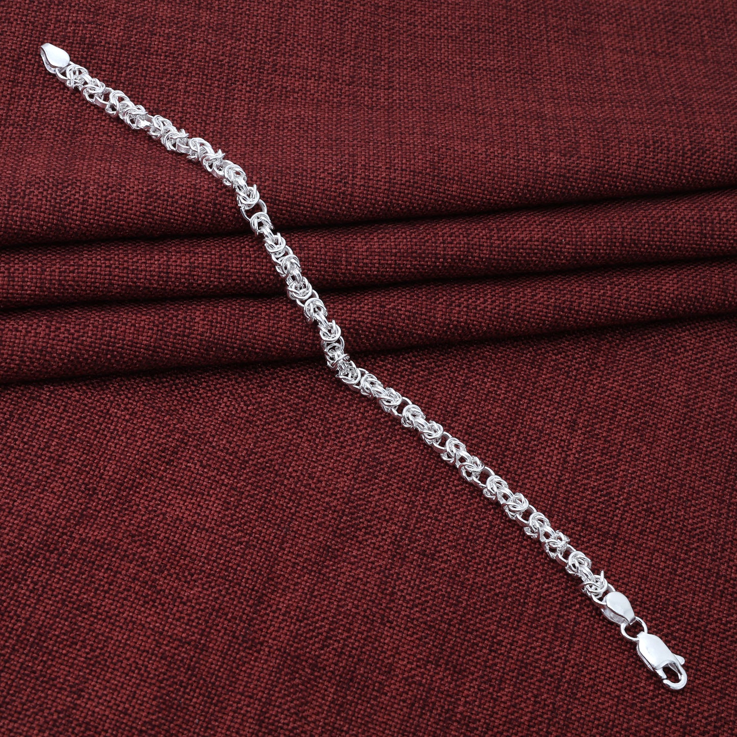 Expensive Braided Mens Silver Chain Bracelet