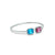 Silver kada for girls featuring vibrant pink and blue gemstones