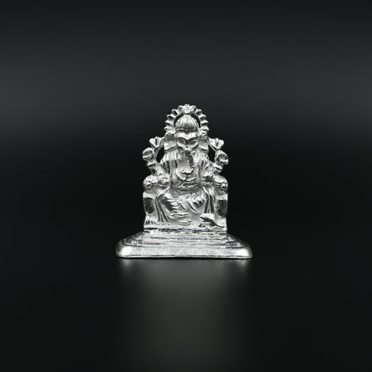 Premium silver Lord Ganesha idol, ideal for spiritual practices, home decor, or special occasion gifts.
