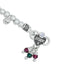 Silver anklet for girls featuring a vibrant green and purple gemstone floral pattern