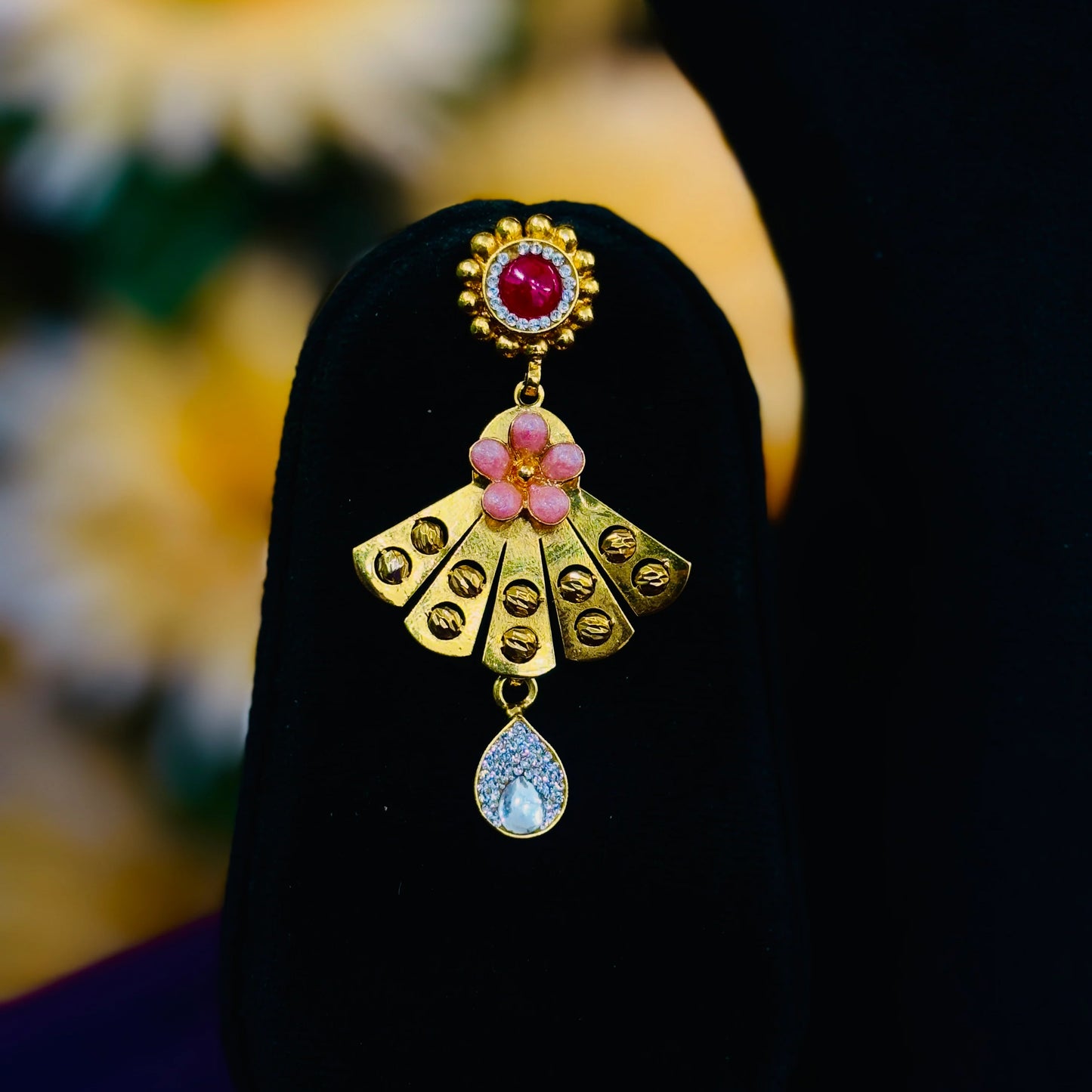 Stunning gold polish silver necklace and earrings, designed for versatility.