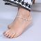 Elegant Silver Anklet with Cute Love Text Buds and Link Design