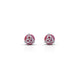 Silver earrings featuring pearls with red gemstone accents