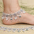 Elegant Colour Silver Anklet with Blue Beads