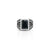 Elegant designer silver ring featuring a striking black stone for a bold look.