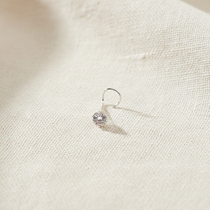 (13 Pcs ₹599 combo) Silver Nose Pin with Round Multicolour Stones