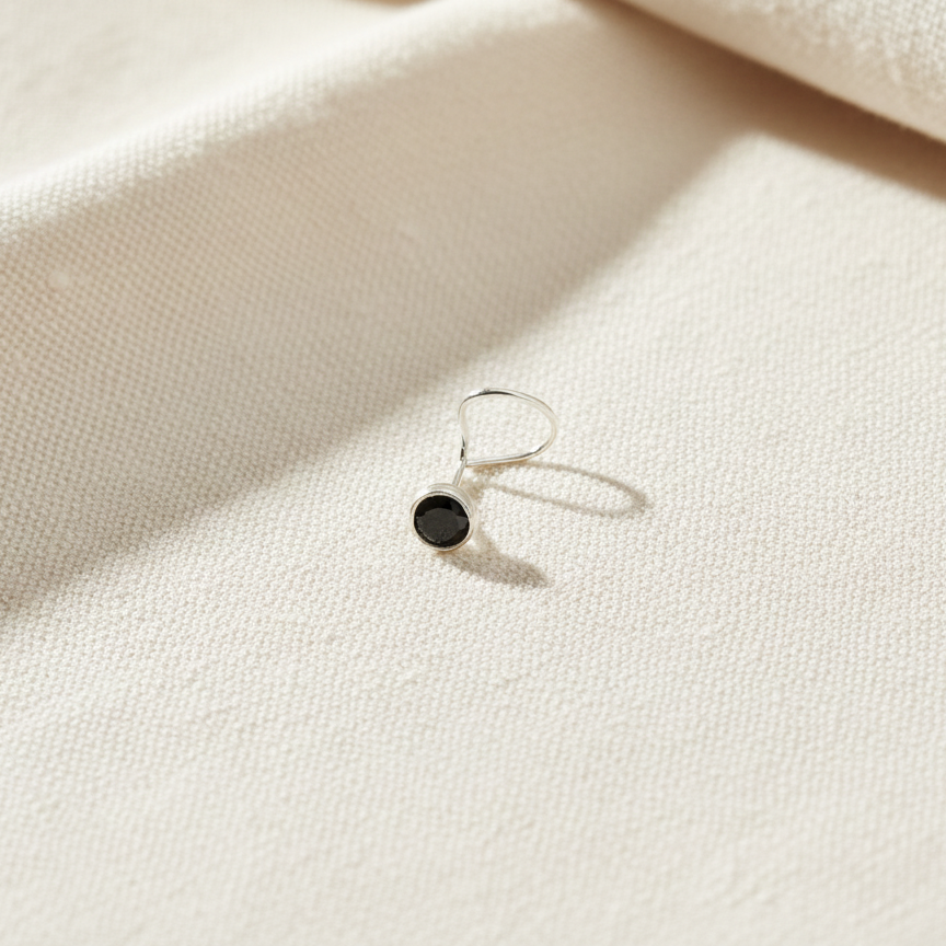 (13 Pcs ₹599 combo) Silver Nose Pin with Round Multicolour Stones