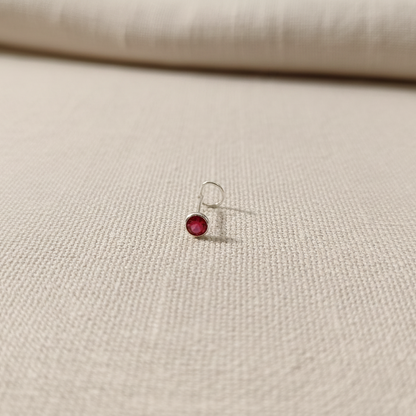 (13 Pcs ₹599 combo) Silver Nose Pin with Round Multicolour Stones