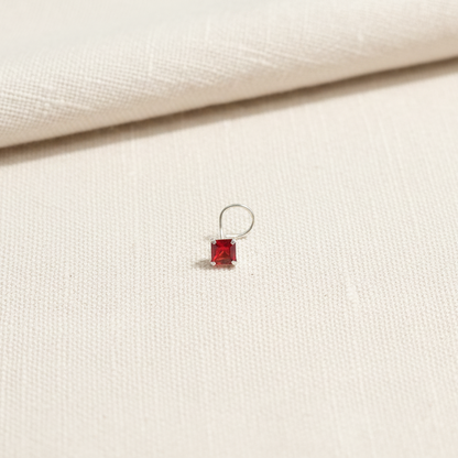 Silver Nose Pin with Square Multicolour Stones