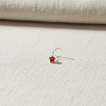 (13 Pcs ₹599 combo) Silver Nose Pin with Star Multicolor Stones