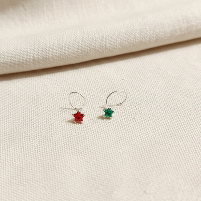 (13 Pcs ₹599 combo) Silver Nose Pin with Star Multicolor Stones