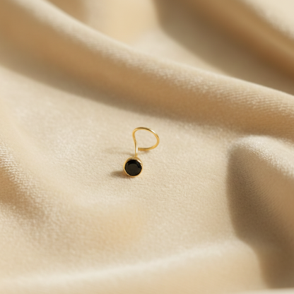 (Buy 1 get 1) Gold Polish Nose Pin with Round Multicolour Stone