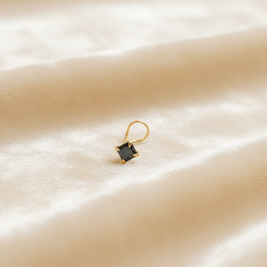 (13 Pcs ₹999 combo) Gold Polish Nose Pin with Square Multicolour Stones