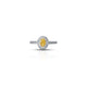 Elegant silver ring featuring an oval-shaped yellow sapphire.