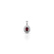 925 silver pendant featuring an oval design with a maroon gemstone at the center for girls