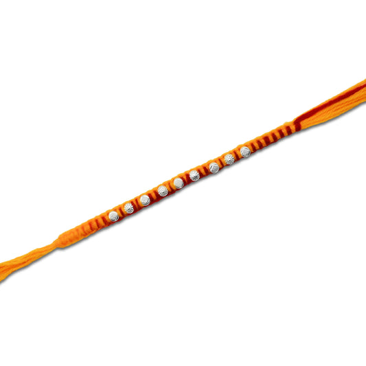 Boys' Rakhi with a stylish and unique silver beads design.