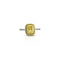 Yellow Rectangular Gemstone Silver Ring