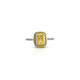 Yellow Rectangular Gemstone Silver Ring