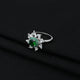 Silver Green Sun Glare Girls Ring